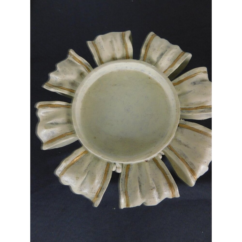 Baroque Cherub Compote Bowl 8" Gold Resin Pedestal - Picture 7 of 11